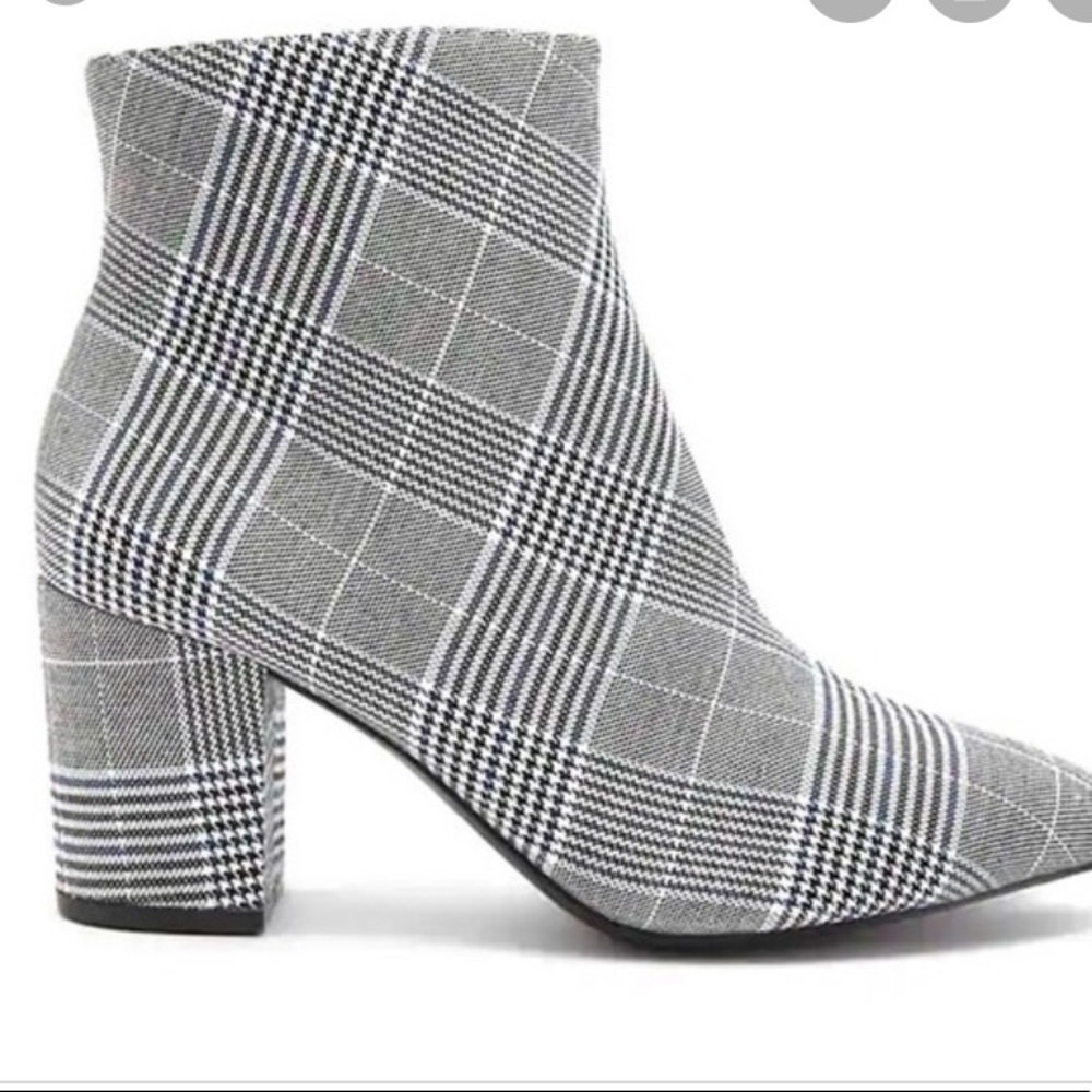 Plaid ankle boots